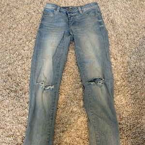 Garage Light Blue Ripped Skinny Jeans